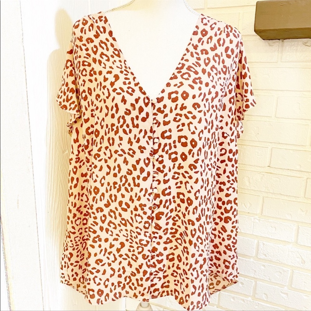 Pennington’s Flutter Sleeve Blouse, Size 2x - image 1